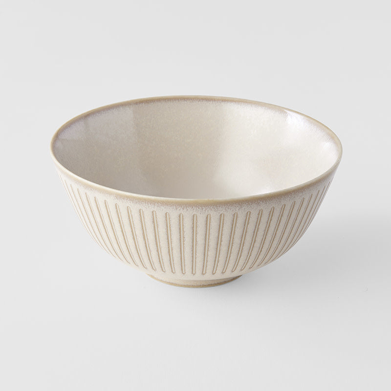 Premium Ceramic Bowl – Cream Ridged Alabaster Glaze 16cm, 500ml