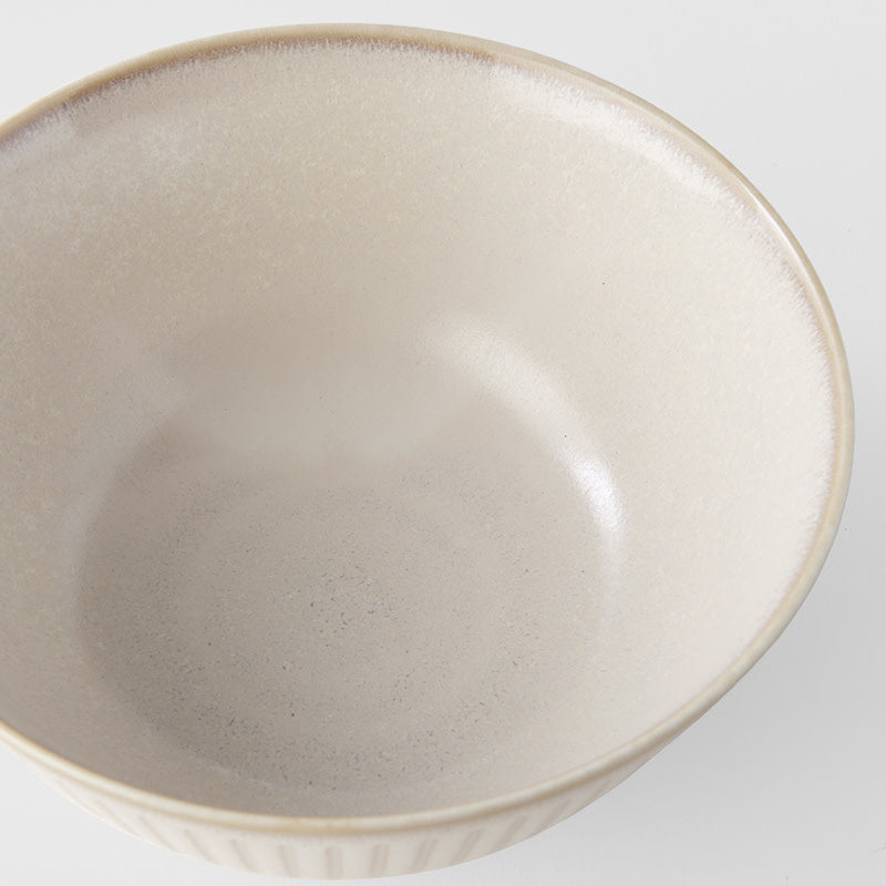 Premium Ceramic Bowl – Cream Ridged Alabaster Glaze 16cm, 500ml