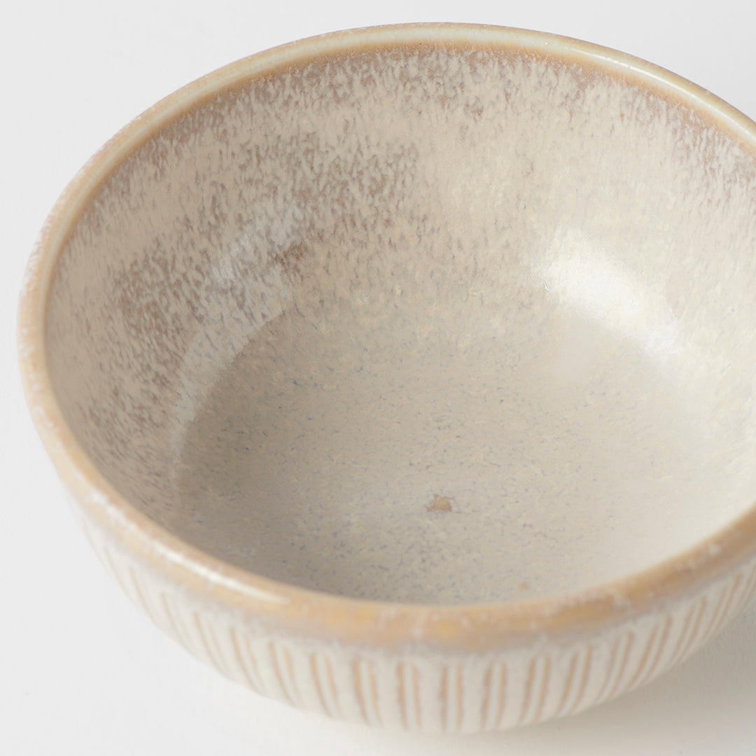 Premium Ceramic Ramekin Bowl – Cream Ridged Alabaster Glaze 10.5cm, 160ml