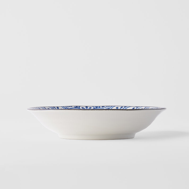 Premium Pasta Bowl – Blue Petal Crest Design 20.5cm, 200ml