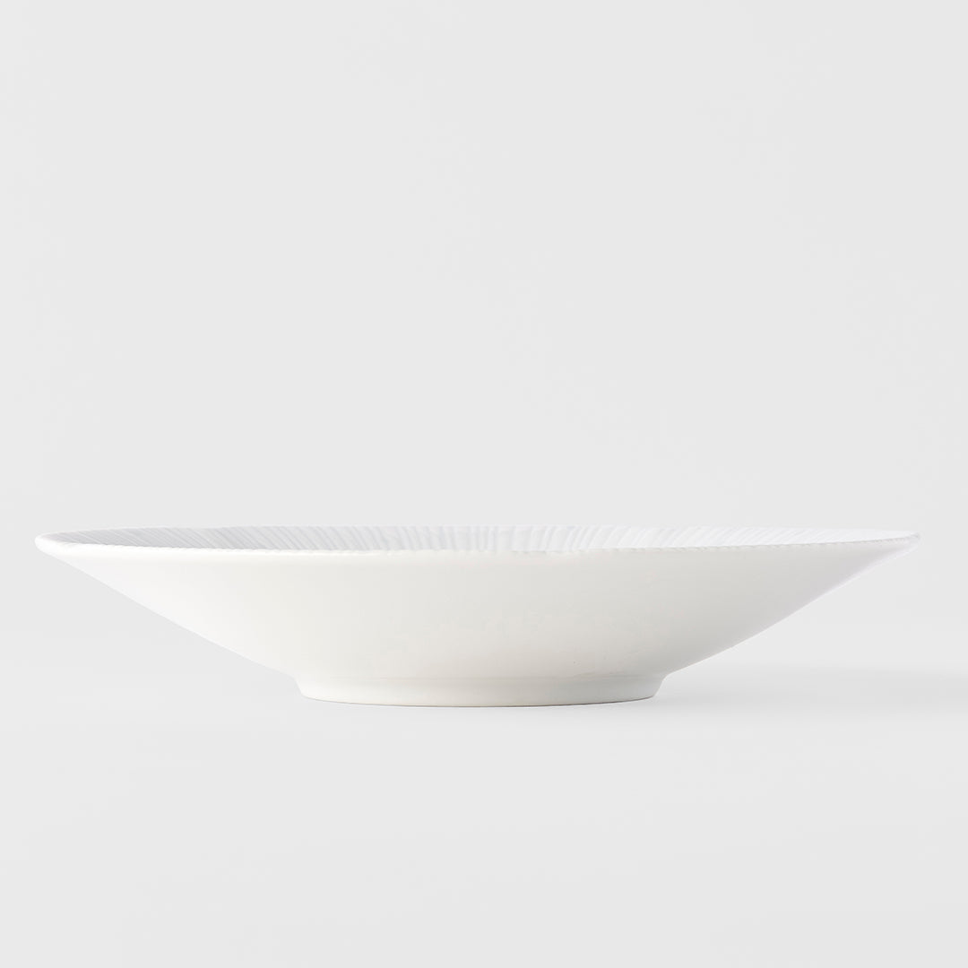 Premium 22.5cm Ice White Glaze Ceramic Pasta Bowl 350ml Dishwasher Microwave Safe