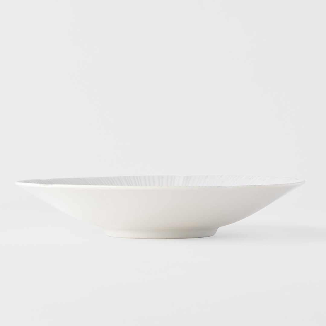 Premium 24.5cm Ice White Glaze Ceramic Pasta Bowl 550ml Dishwasher Microwave Safe