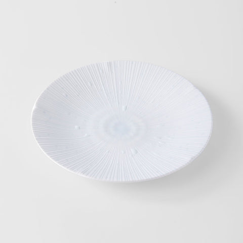 Premium 24.5cm Ice White Glaze Ceramic Dinner Plate Dishwasher Microwave Safe