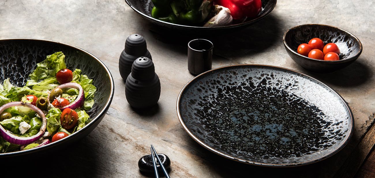 Serving Bowl 28cm Black Pearl Glaze - SuperSaverAU - view 5
