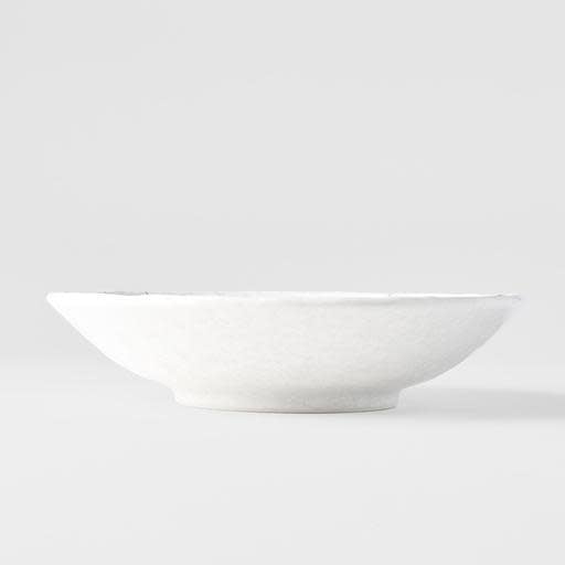Premium 24cm White Blossom Glaze Ceramic Pasta Bowl 700ml Dishwasher Microwave Safe