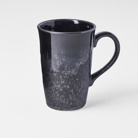 Premium 280ml Matte and Shiny Black Glaze Ceramic Mug with Handle