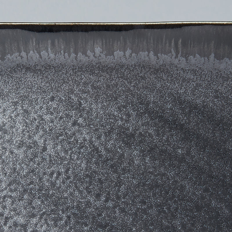 Premium 33cm Matt and Shiny Black Glaze Rectangular Ceramic Platter Dishwasher Microwave Safe