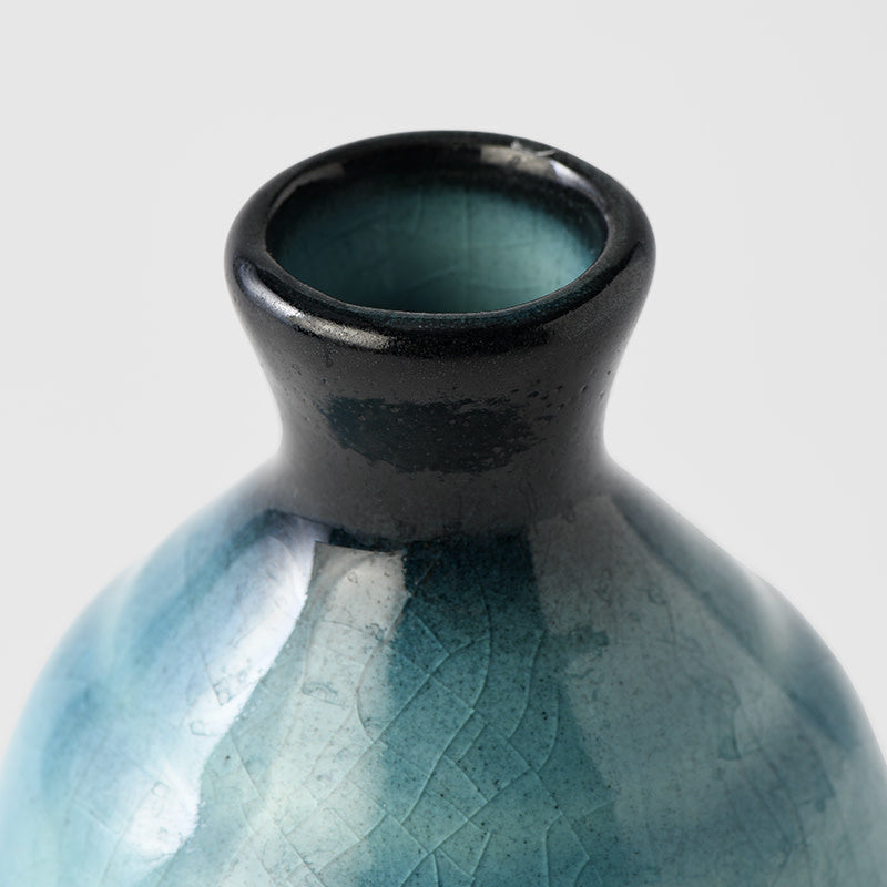 Premium Sake Jug – Ink & Turquoise Glaze 275ml, 8cm