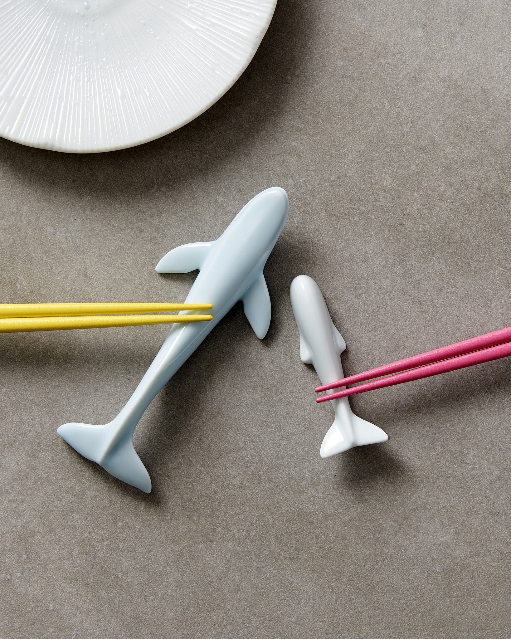 Premium Whale Chopstick Rest with Pure White Glaze