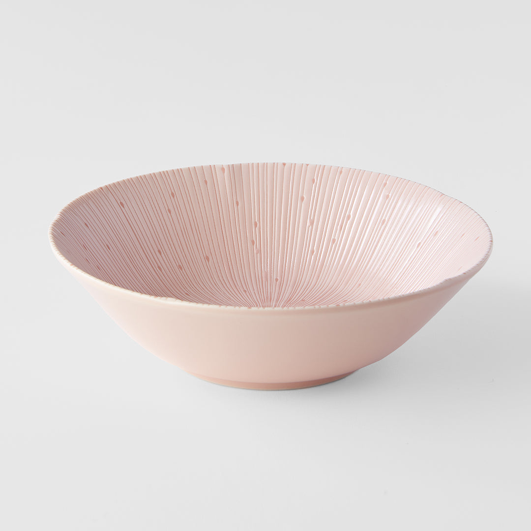 Premium 21cm Ice Pink Glaze Ceramic Bowl 800ml Dishwasher Microwave Safe