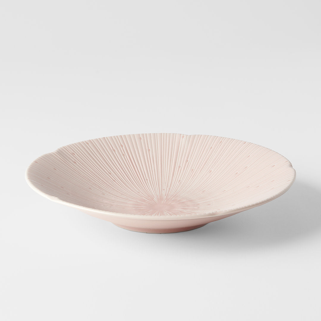 Premium 22.5cm Ice Pink Glaze Ceramic Pasta Bowl 350ml Dishwasher Microwave Safe