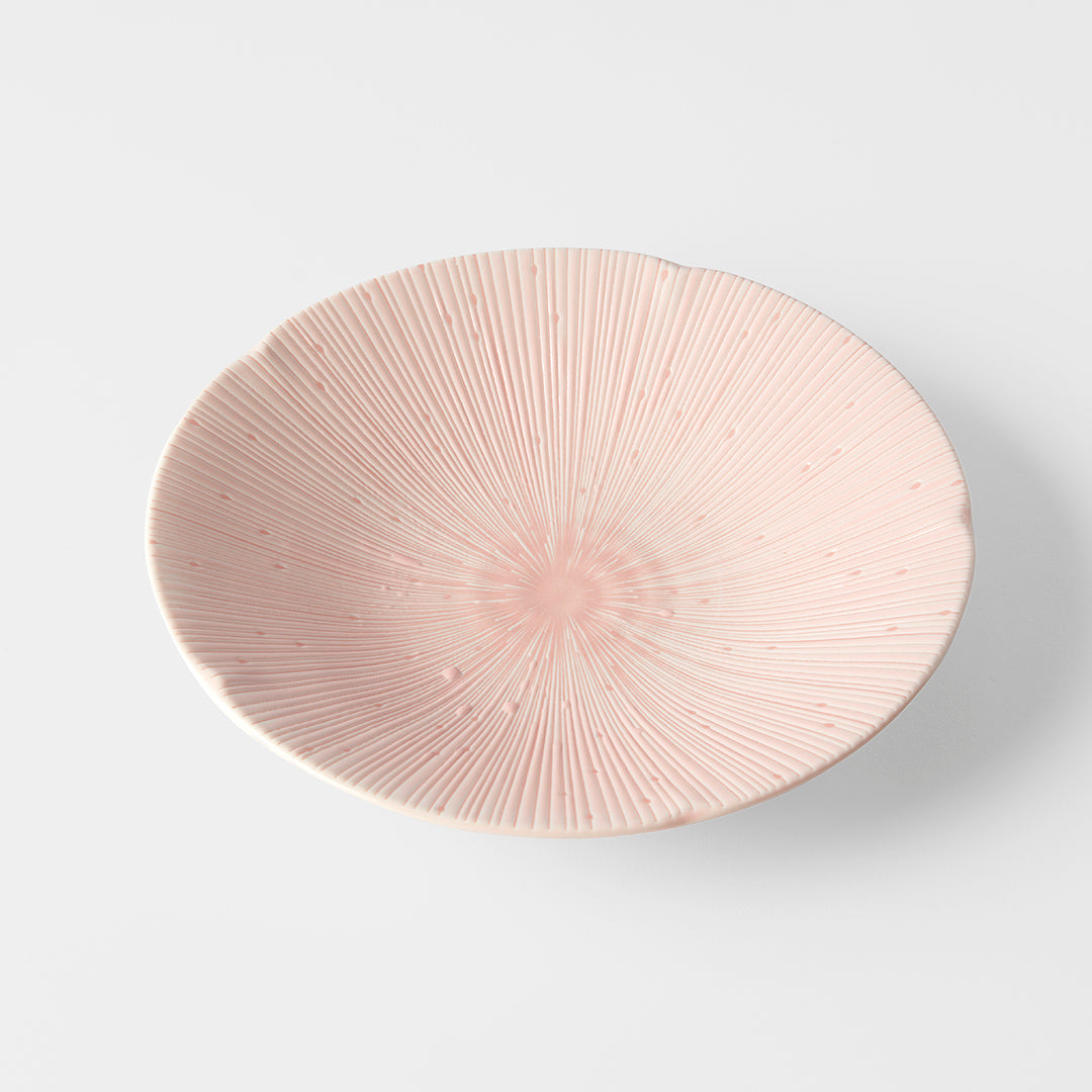 Premium 22.5cm Ice Pink Glaze Ceramic Pasta Bowl 350ml Dishwasher Microwave Safe