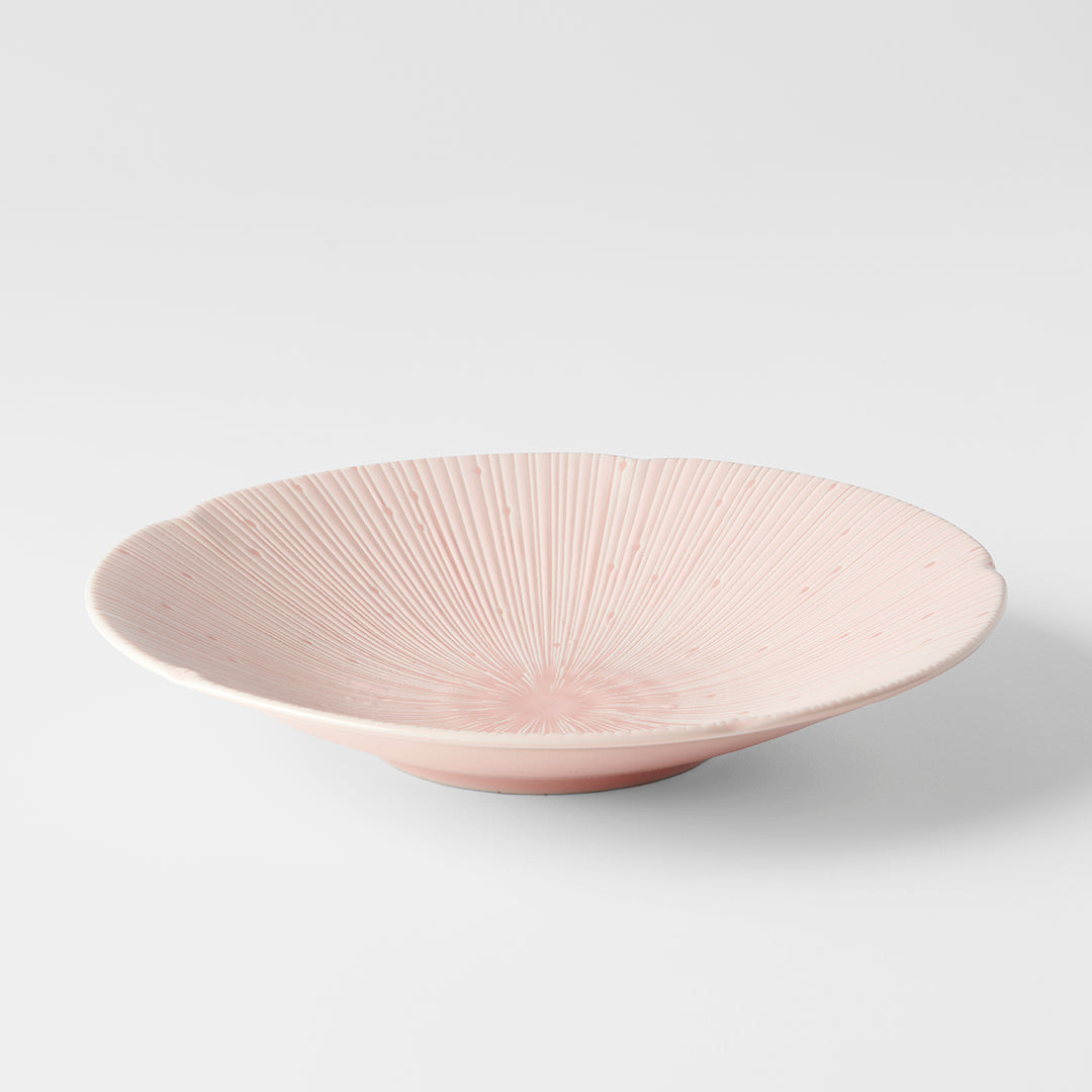 Premium 22.5cm Ice Pink Glaze Ceramic Pasta Bowl 350ml Dishwasher Microwave Safe