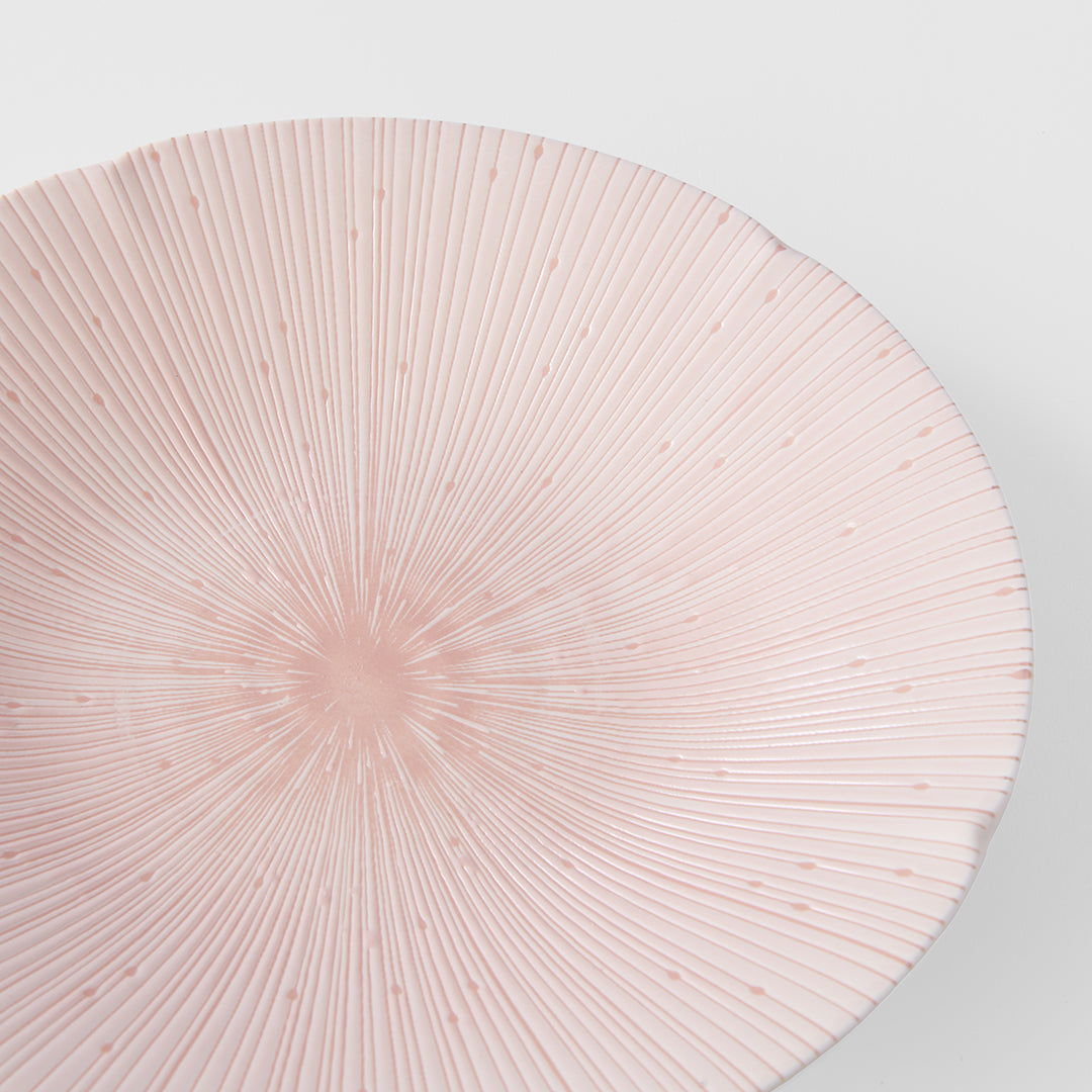 Premium 24.5cm Ice Pink Glaze Ceramic Pasta Bowl 550ml Dishwasher Microwave Safe