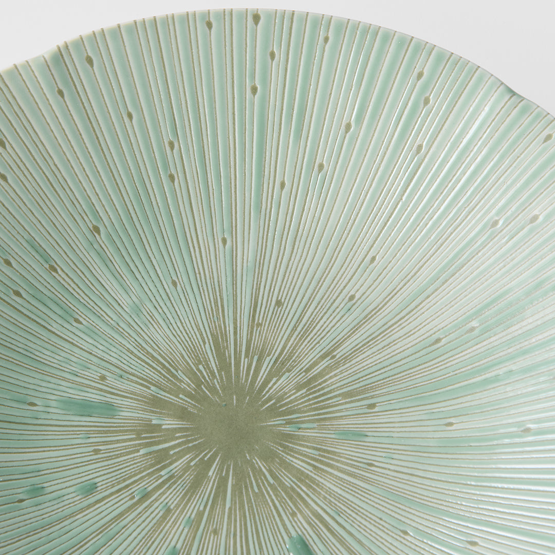 Premium 24.5cm Ice Green Glaze Ceramic Pasta Bowl 550ml Dishwasher Microwave Safe