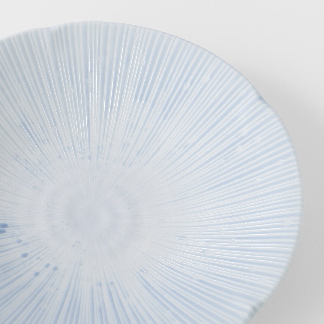 Premium 22.5cm Ice Blue Glaze Ceramic Pasta Bowl 350ml Dishwasher Microwave Safe