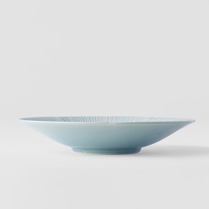 Premium 24.5cm Ice Blue Glaze Ceramic Pasta Bowl 550ml Dishwasher Microwave Safe