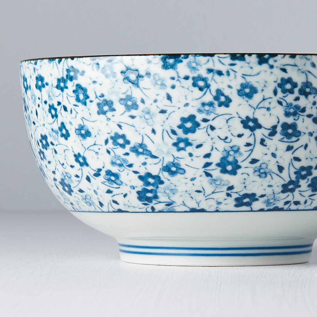 Premium 16cm Blue Daisy Glaze Ceramic Bowl 800ml Dishwasher Microwave Safe
