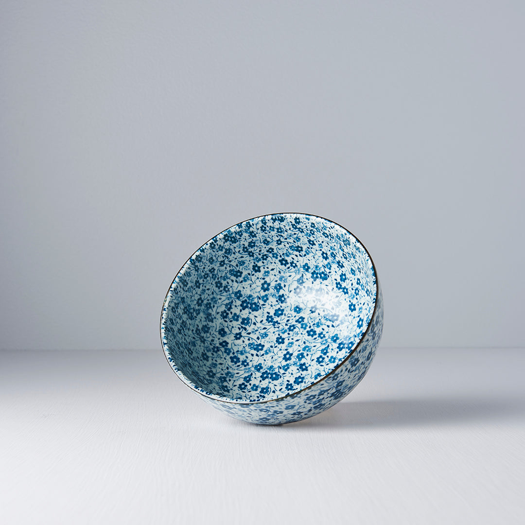 Premium 16cm Blue Daisy Glaze Ceramic Bowl 800ml Dishwasher Microwave Safe