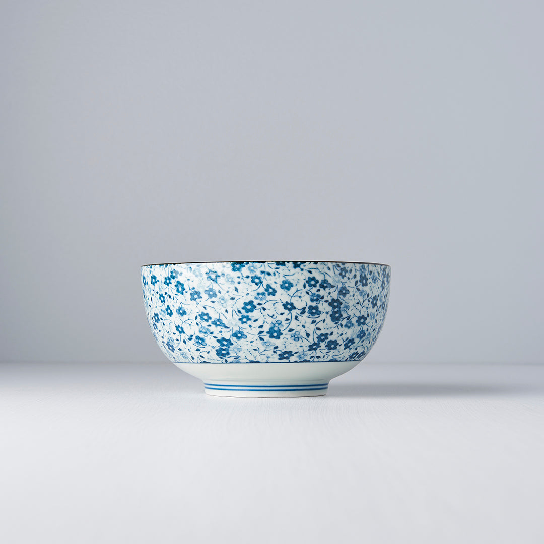 Premium 16cm Blue Daisy Glaze Ceramic Bowl 800ml Dishwasher Microwave Safe