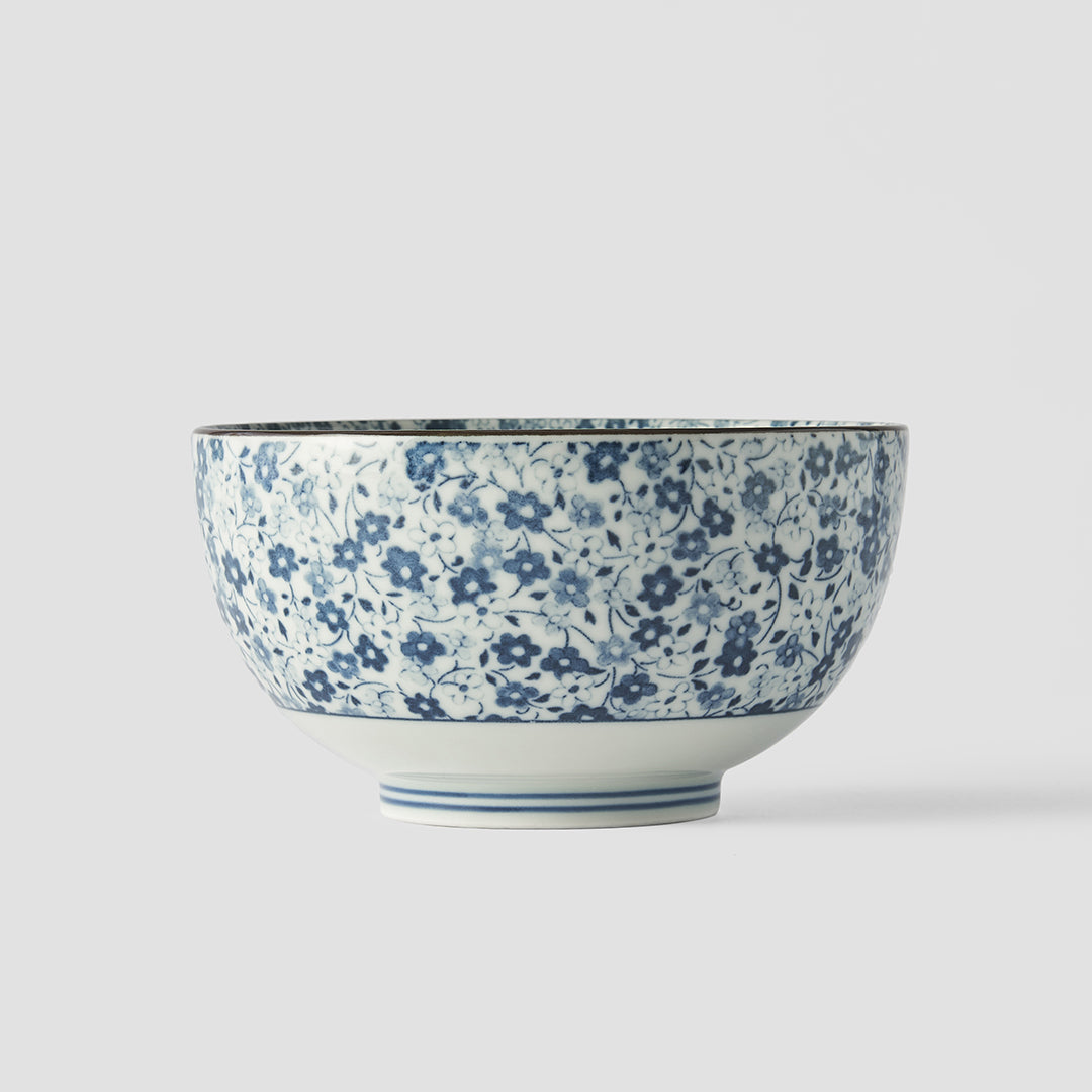 Premium 13cm Blue Daisy Glaze Ceramic Bowl 400ml Dishwasher Microwave Safe