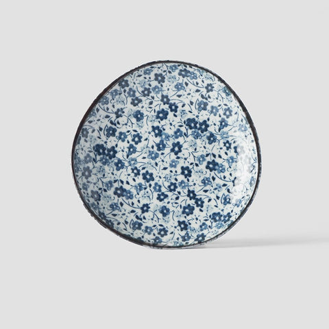 Premium 12cm Blue Daisy Glaze Organic Ceramic Saucer Dishwasher Microwave Safe