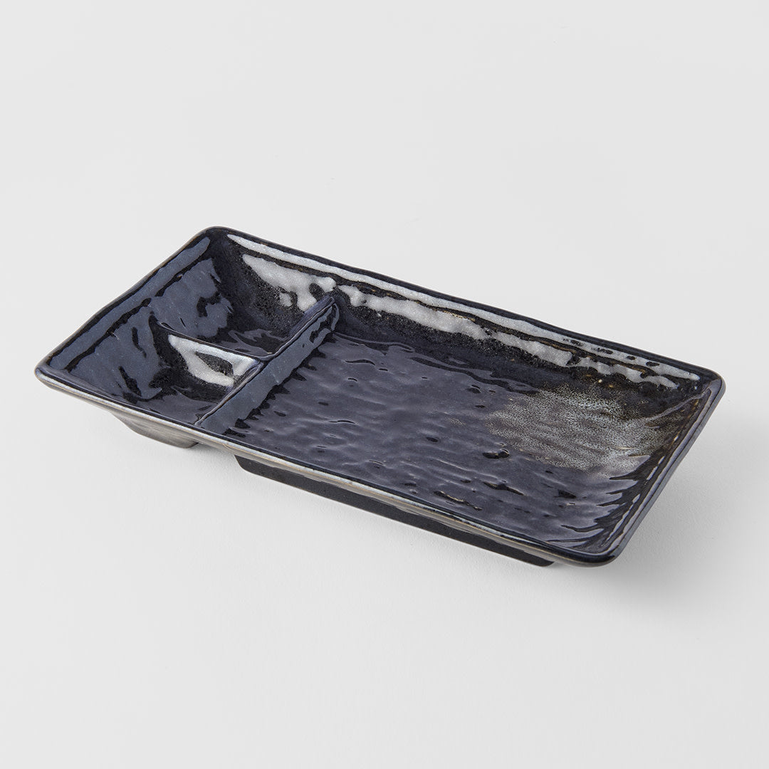 Premium Dumpling Plate – Black Glaze 21cm