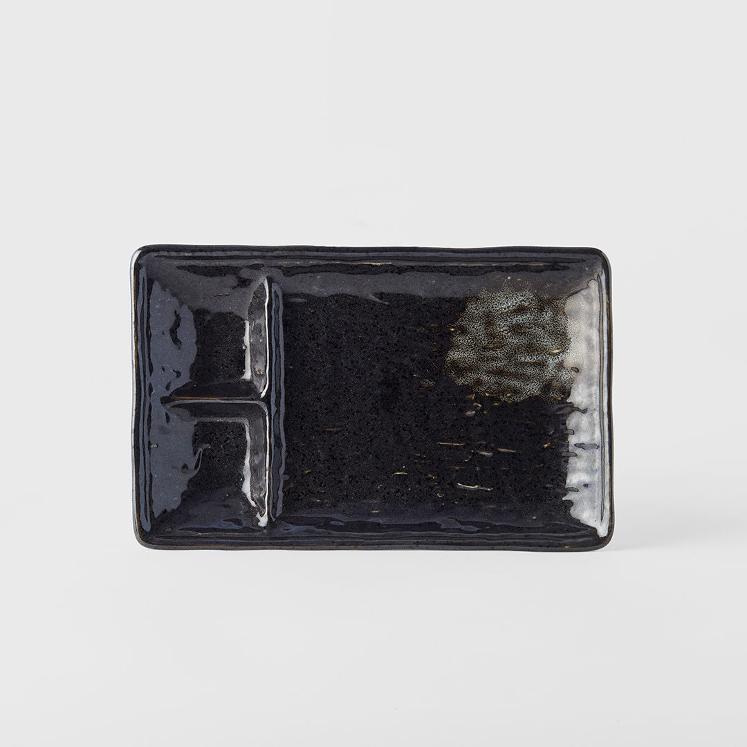 Premium Dumpling Plate – Black Glaze 21cm