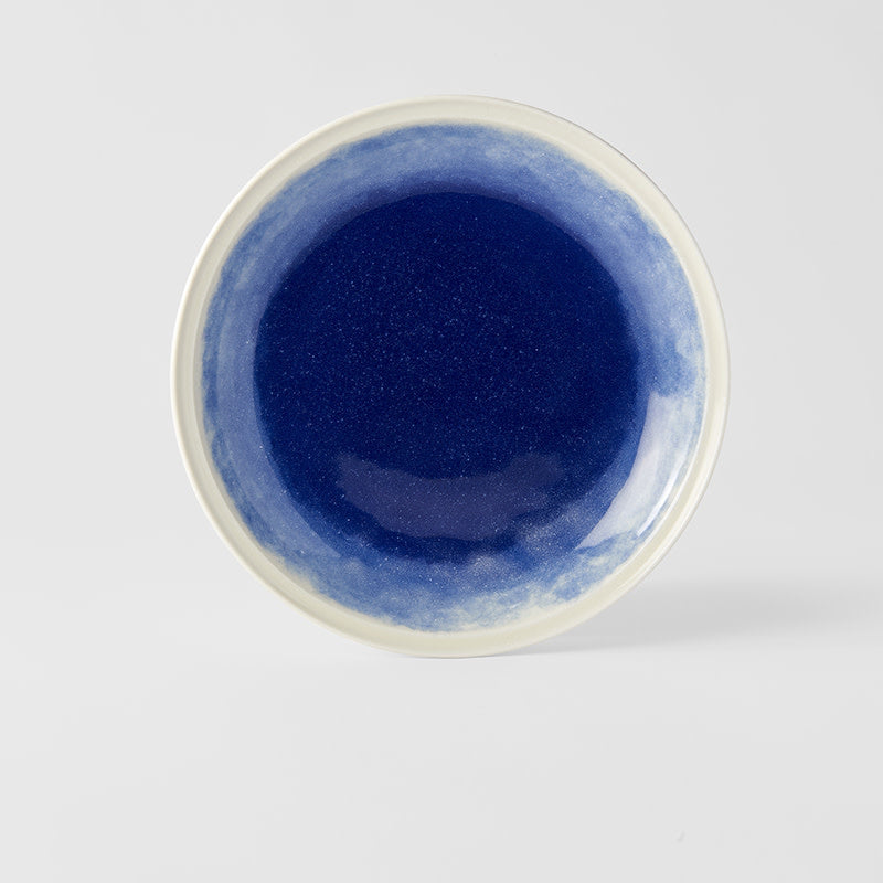 Premium 24.5cm Ocean Blue Glaze Ceramic Pasta Bowl 400ml Dishwasher Microwave Safe