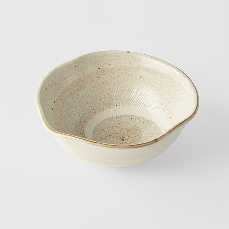 Premium 18cm Spiral Sand Glaze Organic Ceramic Bowl 500ml Dishwasher Microwave Safe