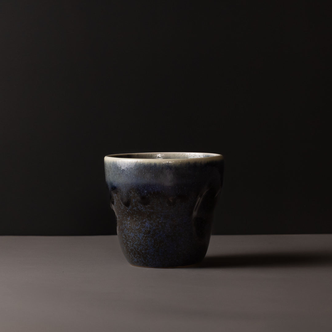 Premium 280ml Dark Indigo Glaze Yunomi Mug Japanese Ceramic Tea Cup