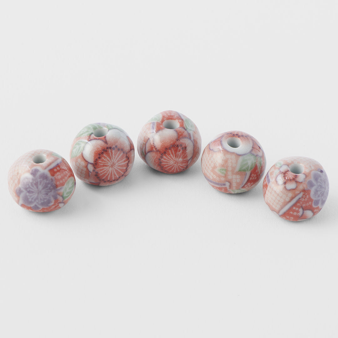 Red Chiyogami Ceramic Incense Stand 2.3cm Compact Japanese Style Holder