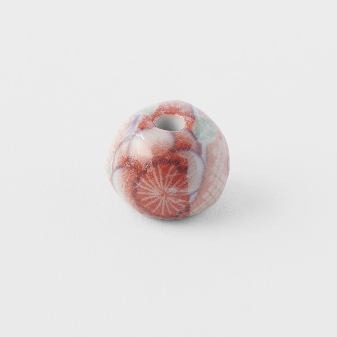 Red Chiyogami Ceramic Incense Stand 2.3cm Compact Japanese Style Holder