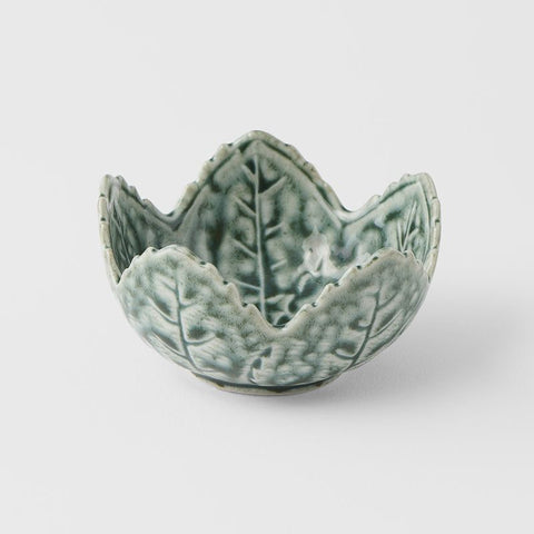 Sauce Dish Leaf 7.5cm Green Glaze - SuperSaverAU - view 1