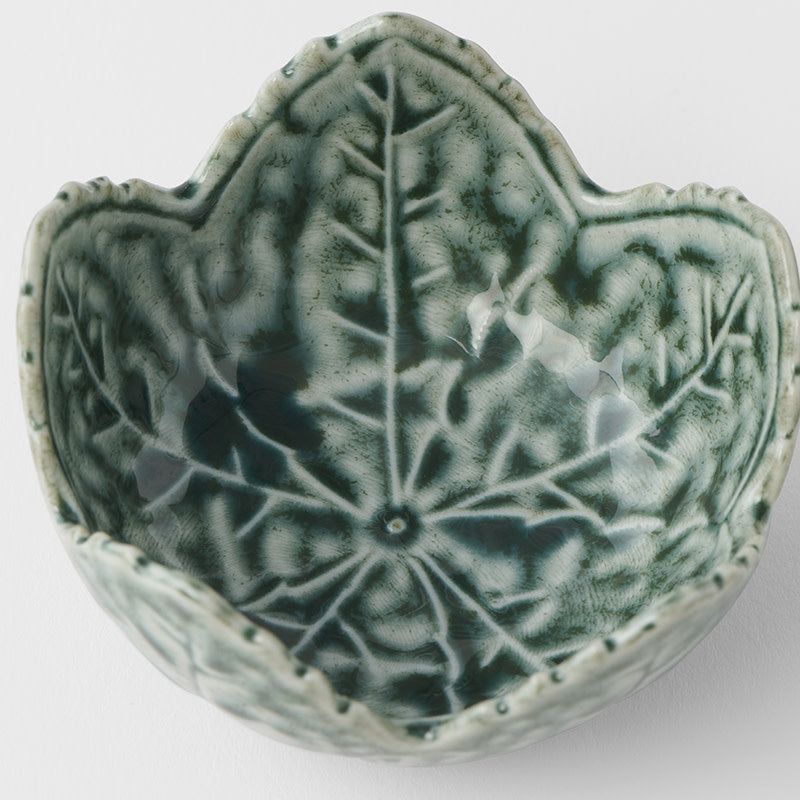 Sauce Dish Leaf 7.5cm Green Glaze - SuperSaverAU - view 2