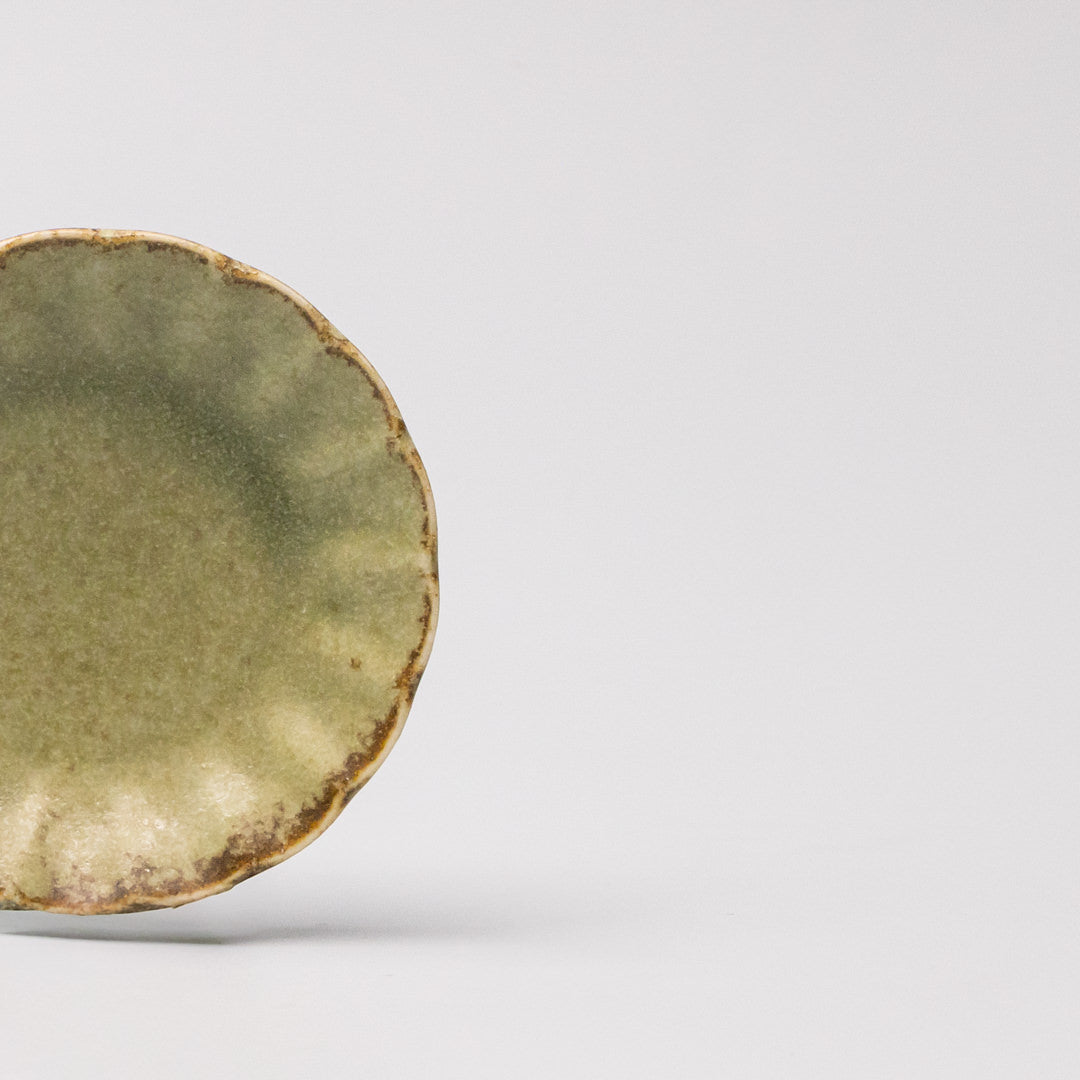 Premium 8.2cm Scallop Lime Fade Glaze Ceramic Sauce Dish Dishwasher Microwave Safe