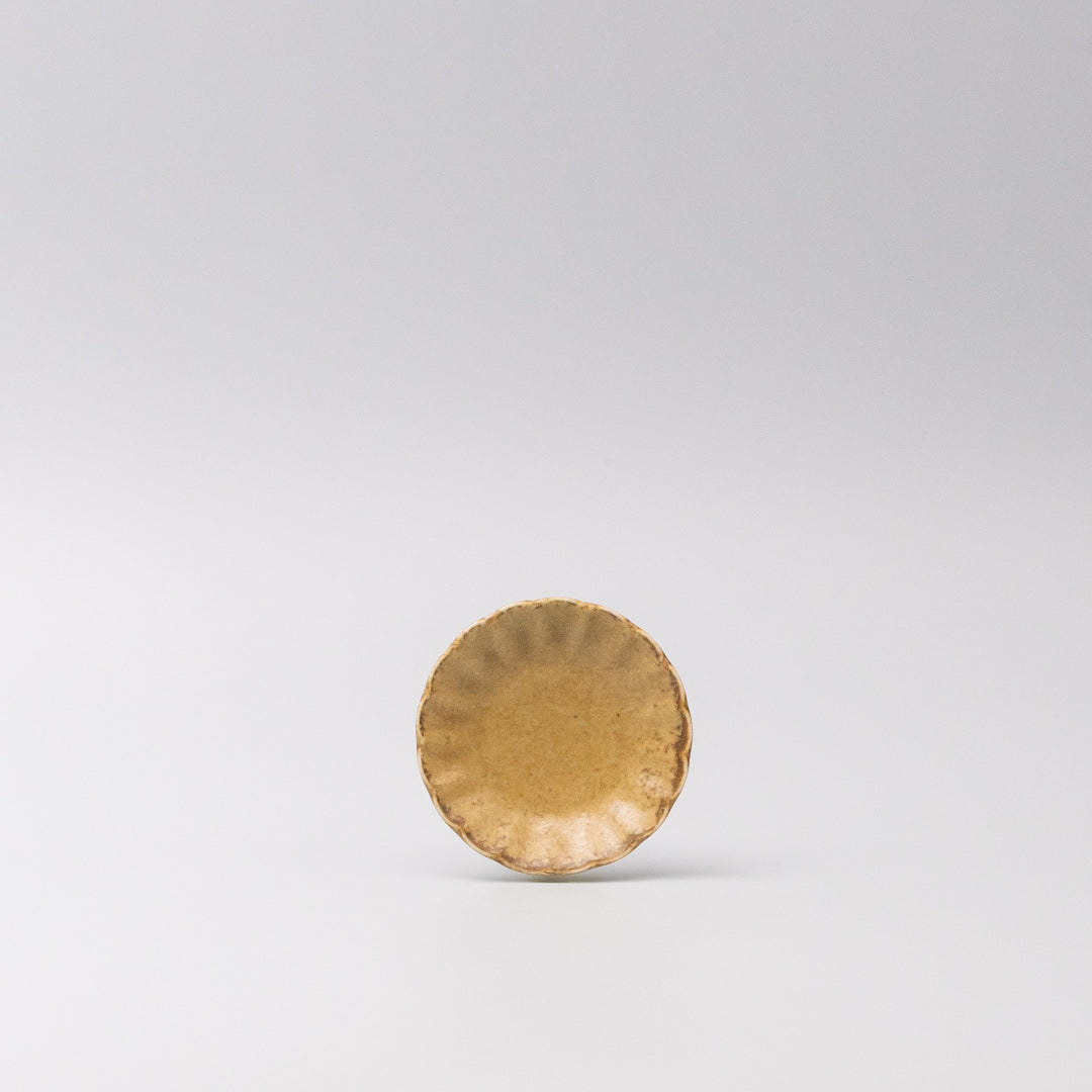 Premium Ceramic Scallop Sauce Dish – Ochre Fade Glaze 8.2cm