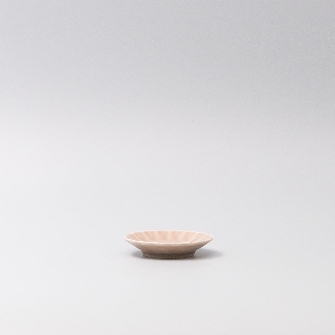 Premium Ceramic Scallop Sauce Dish – Blush Gloss Glaze 8.2cm