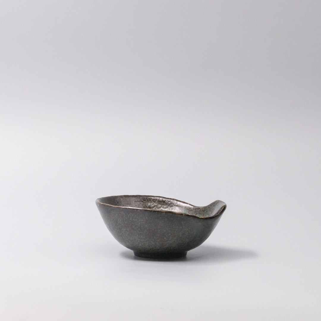 Premium 13cm Navy Speckle Glaze Ceramic Bowl with Handle Dishwasher Microwave Safe