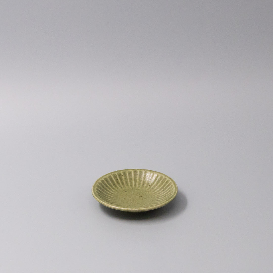 Premium 9.5cm Sunburst Green Glaze Ceramic Sauce Dish Dishwasher Microwave Safe