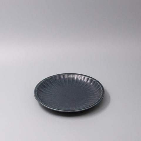 Premium Plate with Sunburst Navy Glaze - 21.4cm