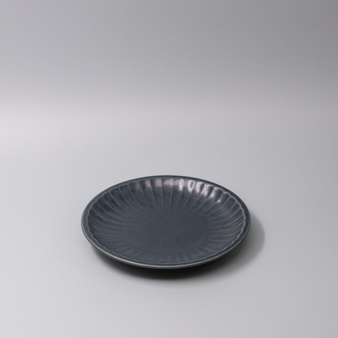 Premium Plate with Sunburst Navy Glaze - 21.4cm