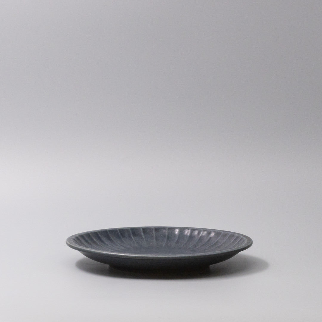 Premium Plate with Sunburst Navy Glaze - 21.4cm