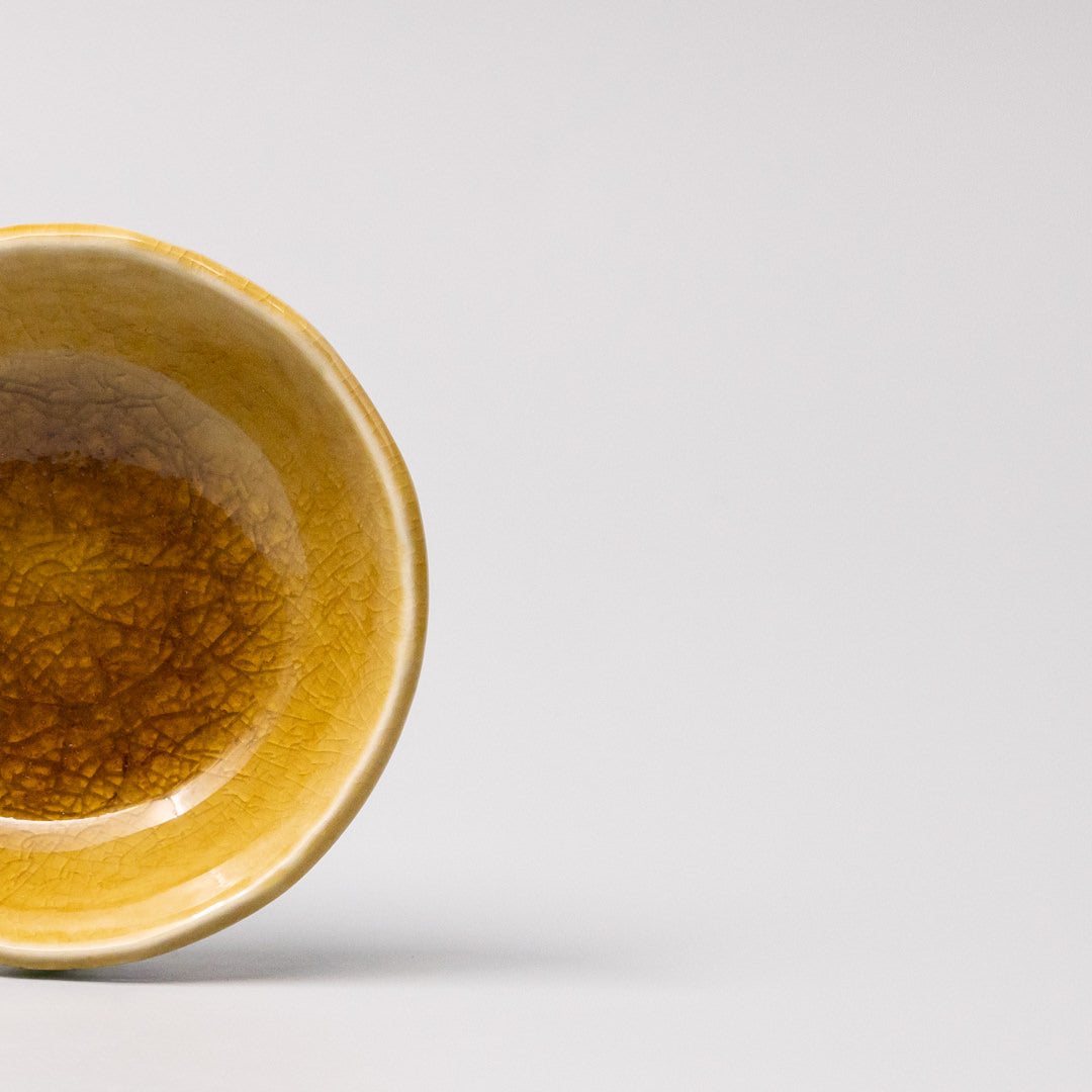 Premium 9cm Amane Amber Glaze Ceramic Sauce Dish 65ml Dishwasher Microwave Safe