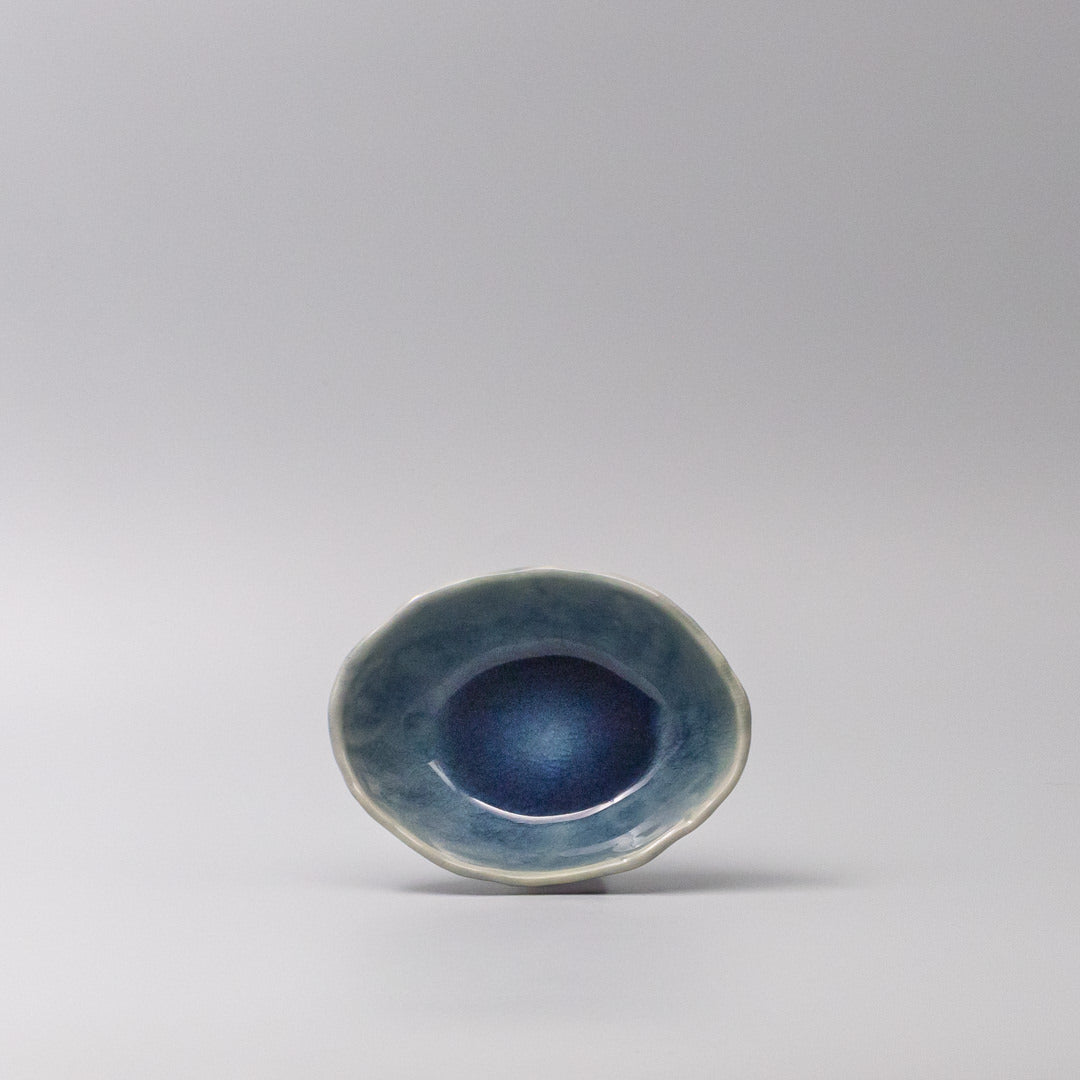 Premium Oval Bowl – Sapphire Blue Amane Sapphire Glaze 13.5cm