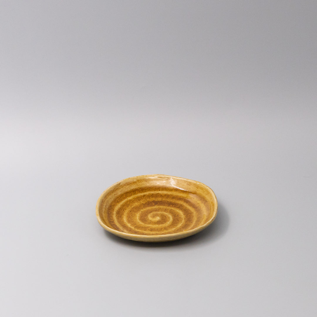 Premium Plate – Yellow Amane Amber Glaze 13.5cm