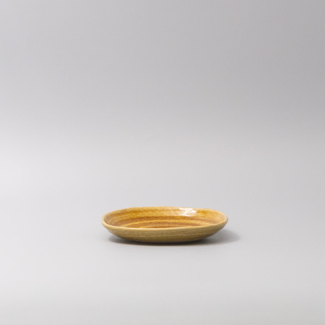 Premium Plate – Yellow Amane Amber Glaze 13.5cm