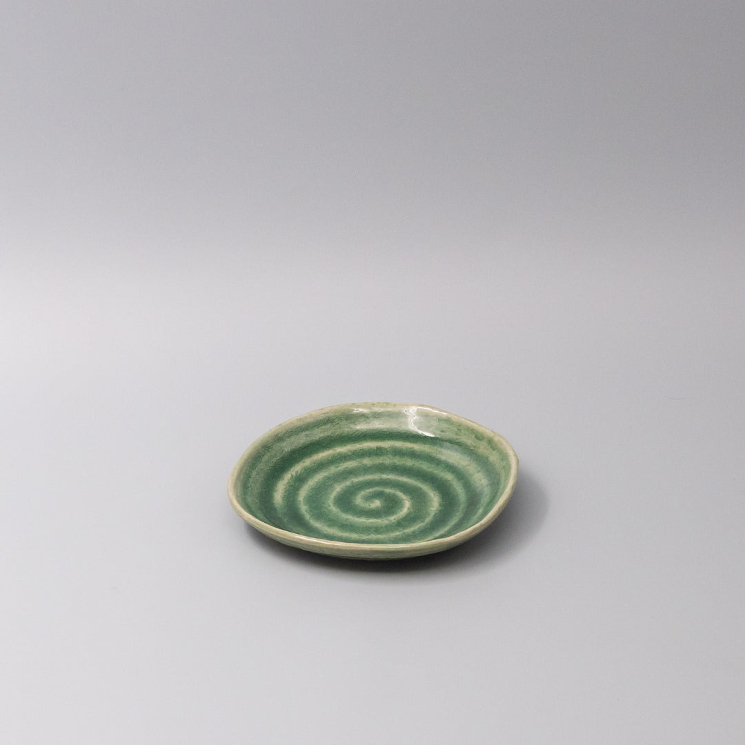 Premium Green Amane Emerald Glaze Ceramic Plate 13.5cm Dishwasher Microwave Safe