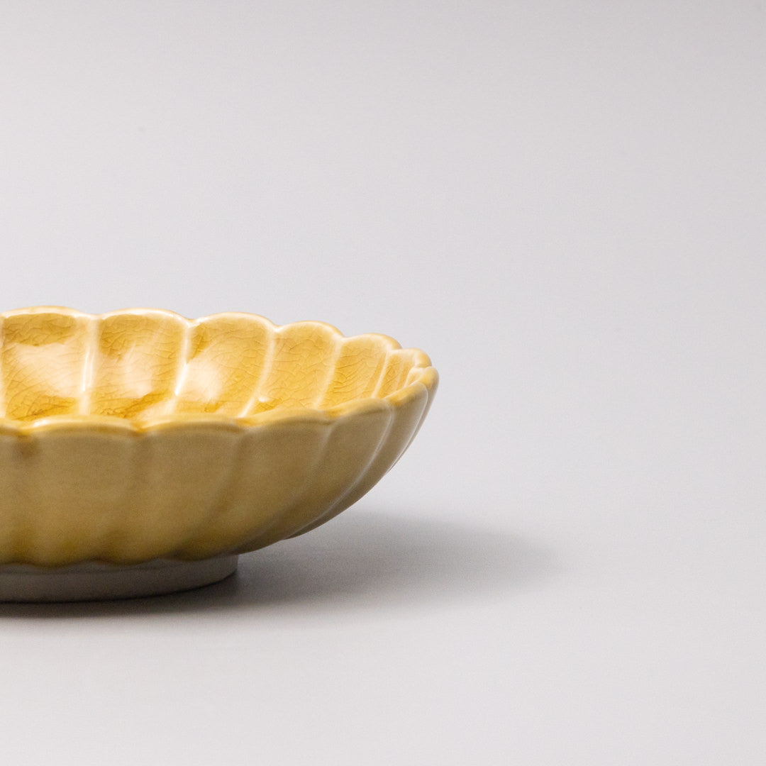 Premium Ceramic Bowl – Yellow Amane Amber Glaze 19.5cm