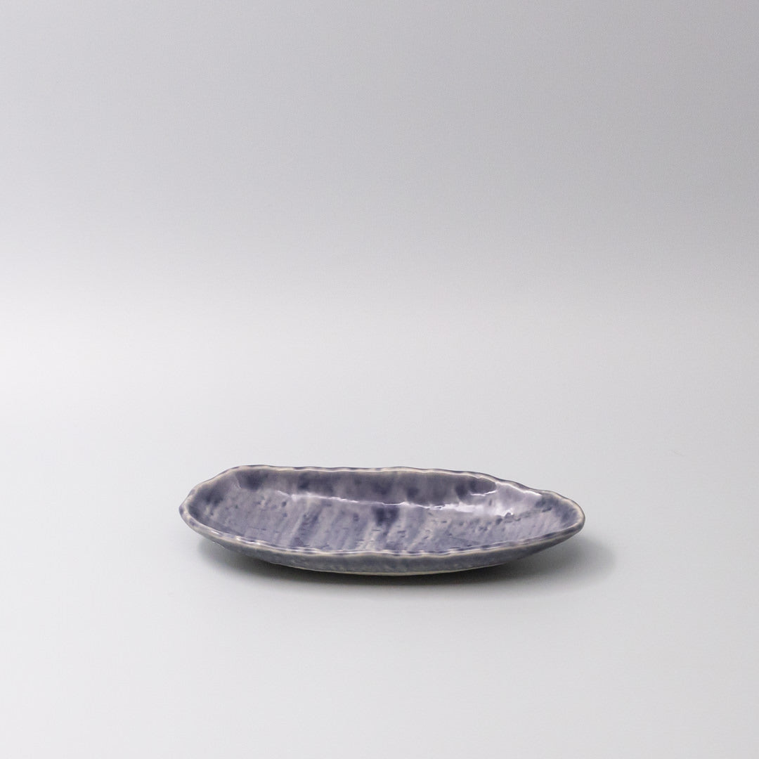 Premium Ceramic Sushi Plate – Purple Crackle Amethyst Glaze 21.2 x 10cm